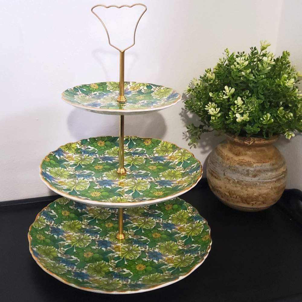 Vintage Old Foley James Kent Ltd. 3 Tier Cake Stand
